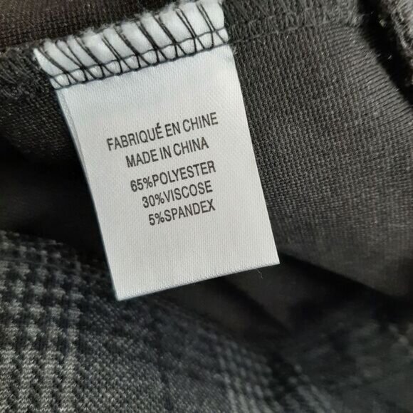LILY MORGAN Slim Leg Pull-on Stretch Grey Plaid Pants Sz XL - Picture 10 of 10